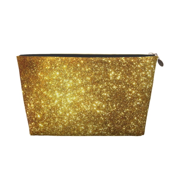 Gold Handbag Purse Tote Organizer Zipper Closure Cosmetic Pouch Bag For Travelling