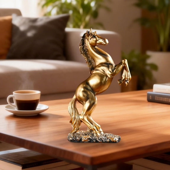 Gold Handmade Resin Horse Statue 13" - Unique Desktop & Home Decor, White Elephant Gift for Adults & Women white elephant gifts under 10 dollars