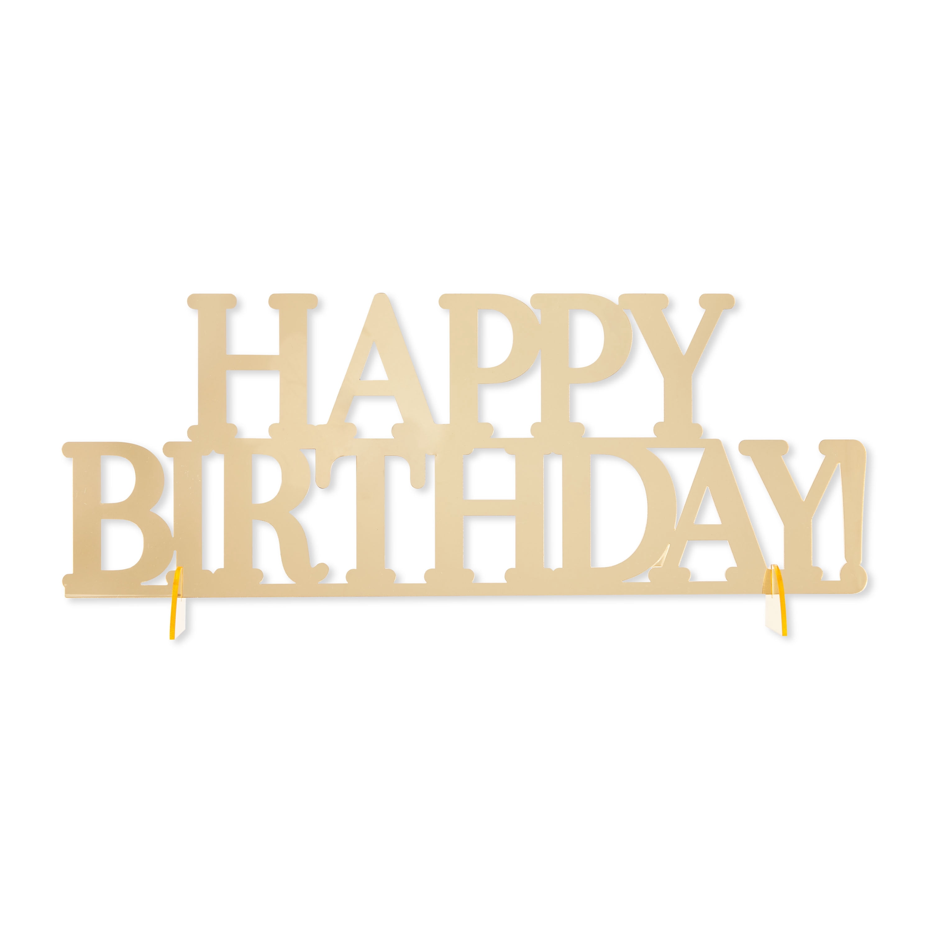 Gold Acrylic Happy Birthday Table Centerpiece, 5.5" x 14.88", by Way To Celebrate