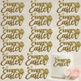 thumbnail image 1 of Gold Happy Easter Cake Toppers, Rabbit Egg Acrylic Cupcake Toppers Easter Side Cake Decorations Birthday Party Supplies, 1 of 4