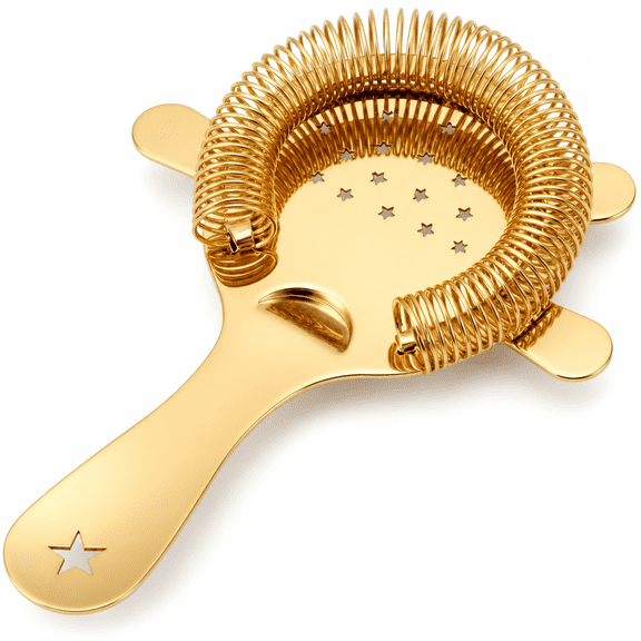 Gold Hawthorne Strainer for Cocktail, Bar Strainer for Bartending
