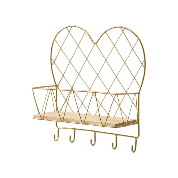 Floating Wall Shelves Nordic Heart Hanging Floating Shelves Wall Shelf Decorative Metal Storage Wall Shelves for Entryway and Living Room