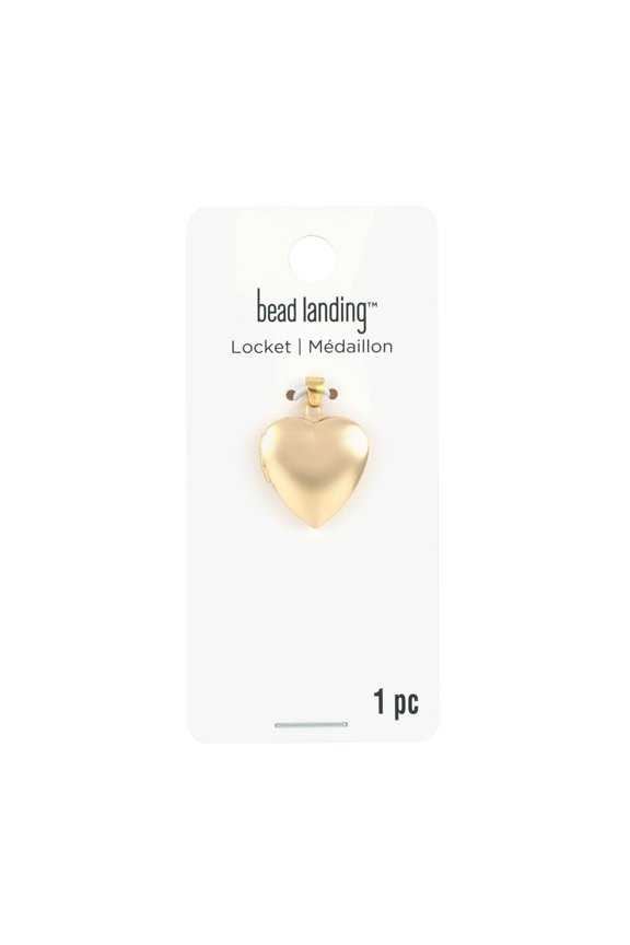 Gold Heart Locket - 19mm Nickel-Free Pendant for Jewelry Making & Keepsakes, 12 Pack