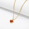 thumbnail image 1 of Gold Heart Necklace for Women, 14K Gold Plated Red Carnelian Heart Pendant Necklace, 18.1+2.7 in Adjustable Chain, Valentine’s Day Jewelry Gift, 1 of 4