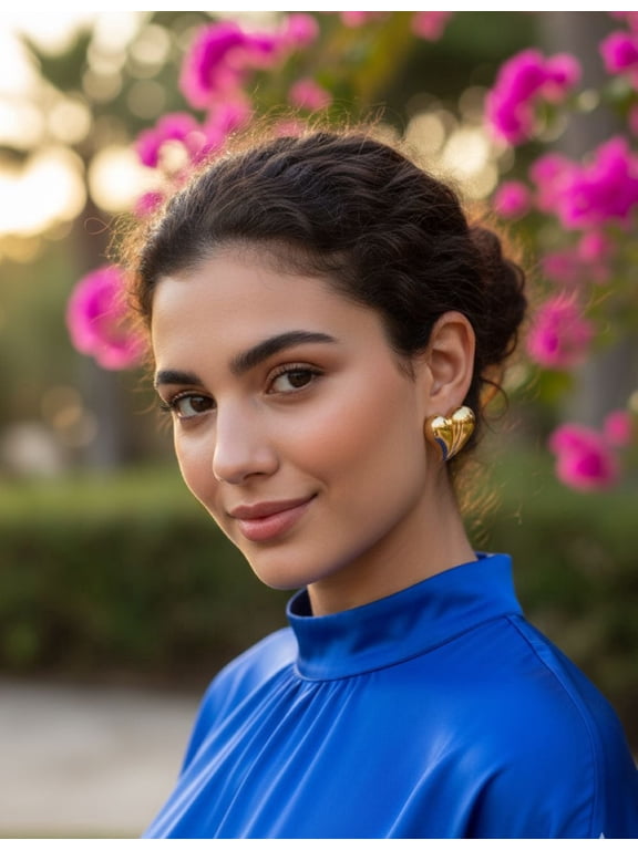 Gold Heart Stud Earrings for Women Trendy Non Tarnish Lightweight Big Heart Studs Earrings - Earring Stud Sets for Women 14K Gold Plated Hypoallergenic Gold Trendy Jewelry for Women Birthday Gifts