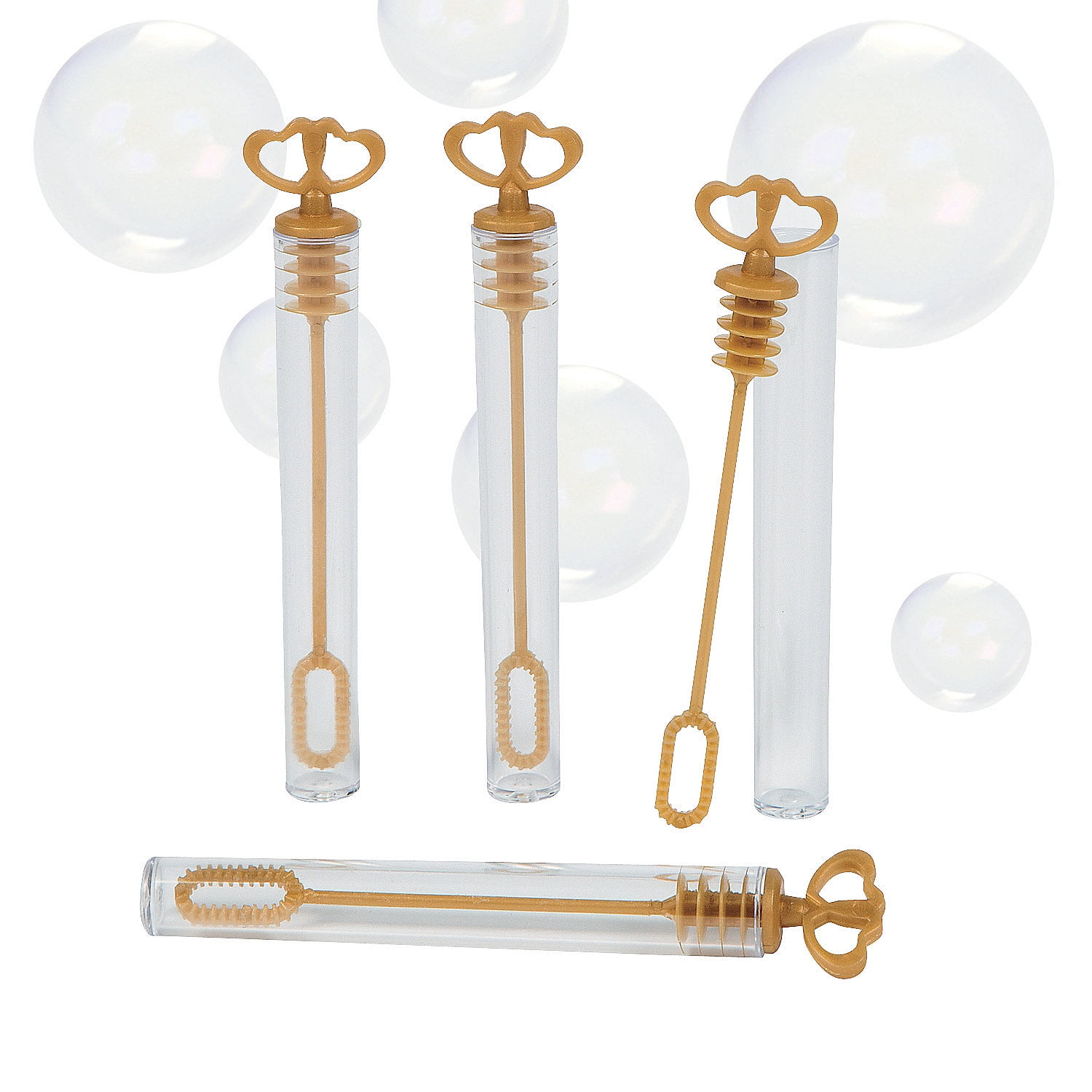 Gold Heart Tube Bubble Bottle - Toys - 24 Pieces