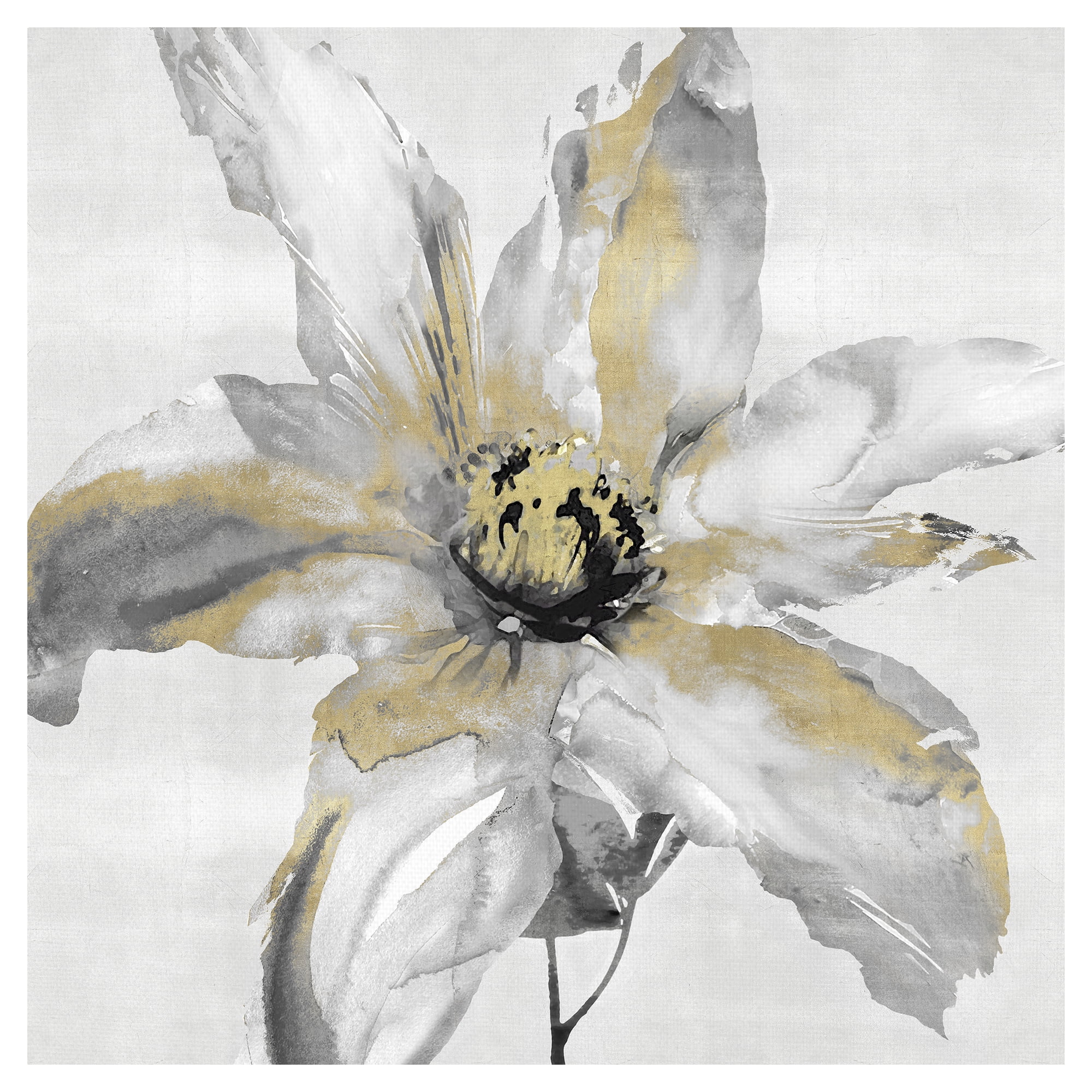 Gold Hearted Flower by Tania Bello Floral Canvas Art