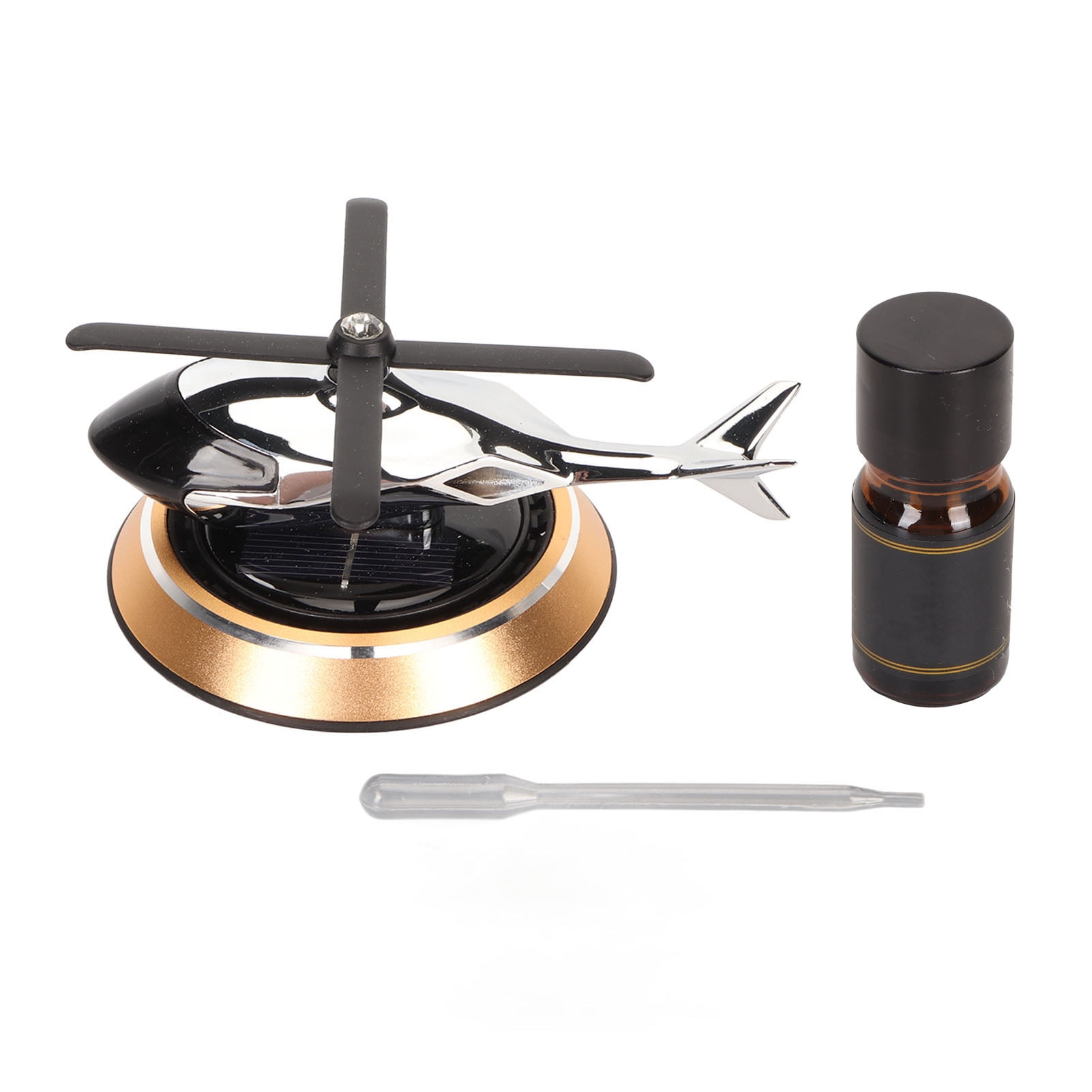 Gold Helicopter Car Air Freshener with Solar Rotating Feature Stress