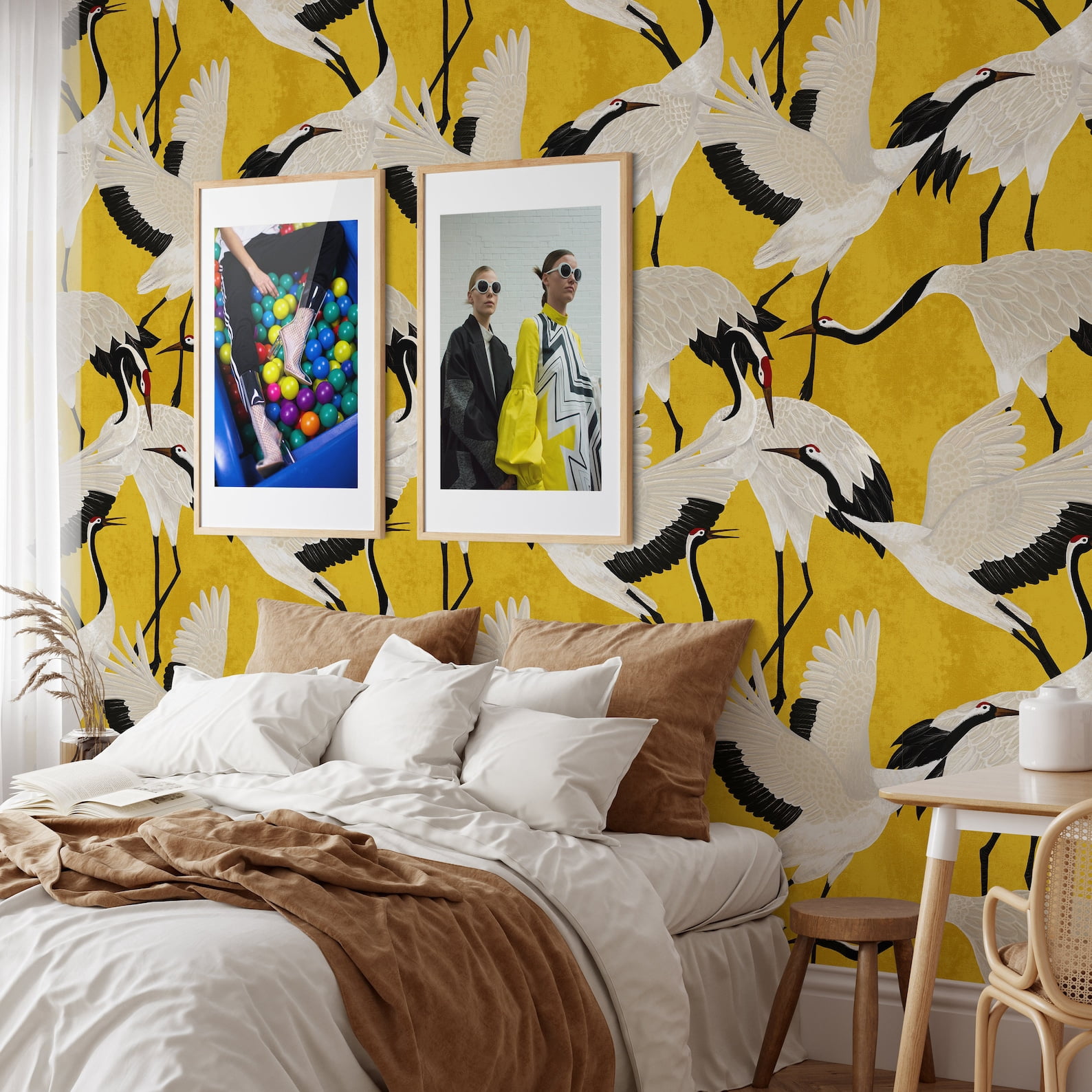 Gold Herons Wallpaper