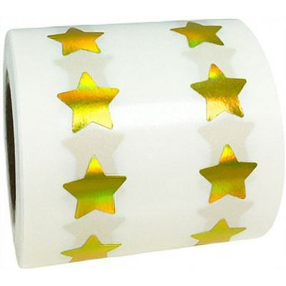 Gold Holographic Star Shape Stickers Teacher Supplies 0.50 Inch 1,000 Adhesive Labels