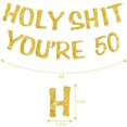 Gold Holy Shit You'Re 50 Banner,No Diy - Gold Holy Shit You'Re Old ...