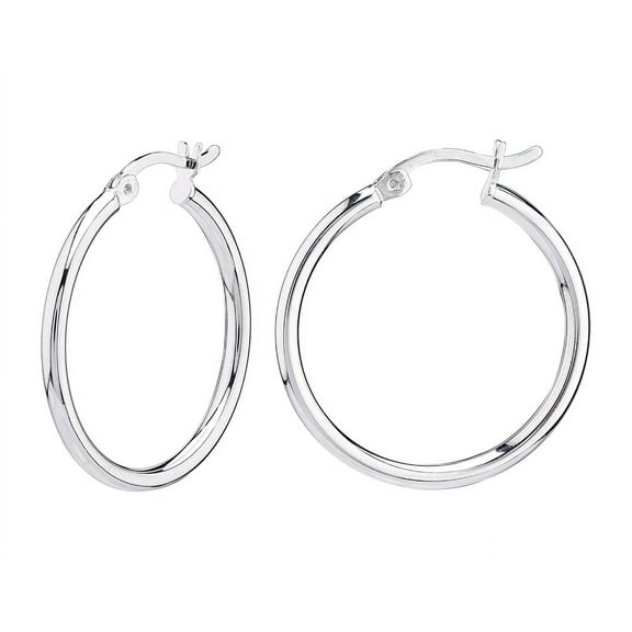 Gold & Honey 925 Sterling Silver 25mm Click-Top High Polish Hoop Earrings, Adult Female Women