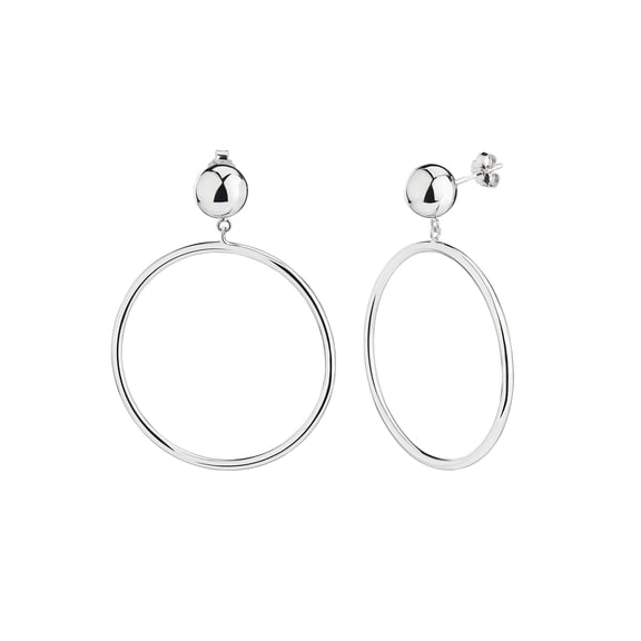Gold & Honey 925 Sterling Silver Ball Stud and Circle Drop & Dangle Earring, Adult Female Women