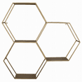 thumbnail image 1 of Stratton Home Decor Gold Honeycomb Hexagon Wall Shelf, 1 of 6