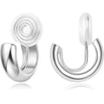 thumbnail image 1 of Gold Hoop Clip on Earrings for Women Hypoallergenic 14k Real Gold Plated Lightweight Small Chunky Clip on Earrings for women, 1 of 5