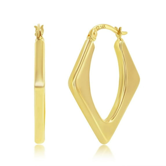 Gold Hoop Earrings 14k Real Gold - Solid Gold Hoop Earrings - 14k Gold Hoop Earrings - 14k Gold Hoop Earrings for Women Real Gold - Hoop Earrings for Women Gold 14k - 30x24mm