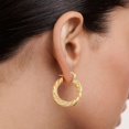 thumbnail image 1 of Gold Hoop Earrings For Women 14K Gold Plated Twisted Beaded Thick Hoops Earring Hypoallergenic Simple Gold Jewelry Gifts[Z4996], 1 of 2