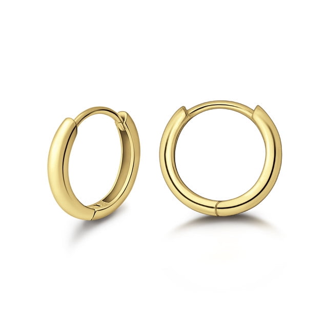 Buy 18k Real Gold Plated Sterling Silver Small Hoop Earrings Hypoenic  Cartilage Earrings Tiny Gold Hoop Earrings for Women Girls Online at  desertcartINDIA