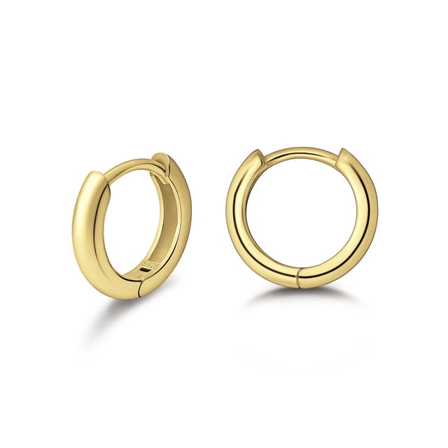 Gold Hoop Earrings Huggie Hoop Earrings Sterling Silver Hoop