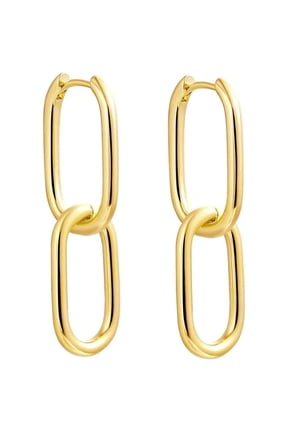 Gold Hoop Earrings for Women 14K Gold Silver Plated Chunky Huggie Hoops Hypoallergenic Lightweight Small Paperclip Link Chain Drop Dangle Earrings Trendy Jewelry Gifts