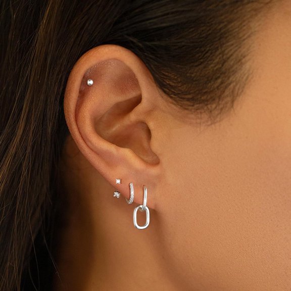 Gold Hoop Earrings For Women, 14K Gold/Sterling Silver Plated Earring Sets For Women Dainty H Ie Hoop Earrings For Ltiple Piercing Hypoallergenic Small Dangle Op Stud Earrings Cartilage Earr[Z874]