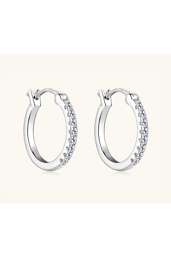 Gold Hoop Earrings For Women 18k White Gold Plating Earrings Lightweight Hoop Earrings With Moissanite D color VS1| S925 Sterling Silver Earring Women Hypoallergenic Gold Jewelry for Women