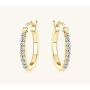 Gold Hoop Earrings For Women 18k Yellow Gold Plating Earrings Lightweight Hoop Earrings With Moissanite D color VS1  S925 Sterling Silver Earring Women Hypoallergenic Gold Jewelry for Women