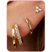 ESUNARTY Gold Hoop Earrings for Women Dainty Gold Earrings,Post Enamel Huggies 14k Gold Cartilage Earring Hypoallergenic Earring Multiple Piercing Small Hoop Earrings Gifts for Her