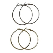 Gold Hoop Earrings for Women, 50mm Large Thin Hoop Earrings, 14K Gold Plated Lightweight Hypoallergenic Hoop EarringsGold+Silver