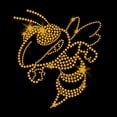 thumbnail image 1 of Gold Hornet or Yellow Jacket Bee Mascot Image Bling Iron-on Rhinestud Transfer by JCS Rhinestones, 1 of 5