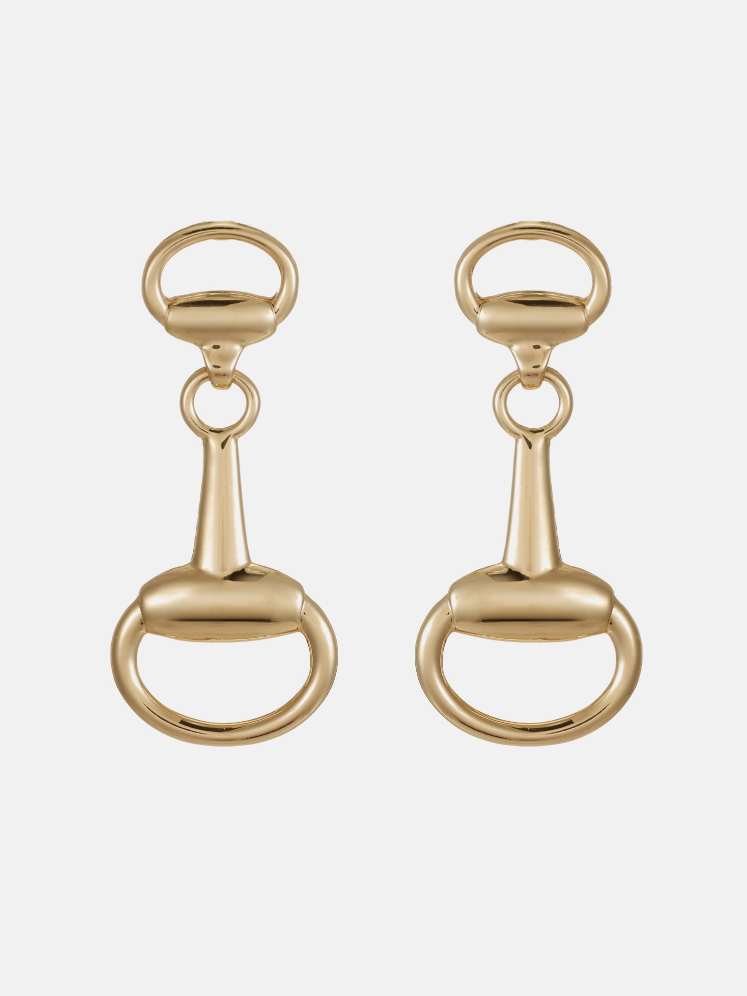 Scenario Horsebit Drop Earrings, Gold-Tone