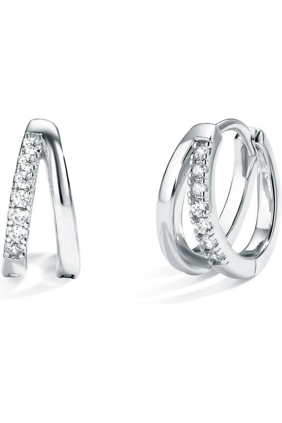 Gold Huggie Earrings Small Huggie Hoop Earrings For Women 14K Gold Plated Hypoallergenic Cubic Zirconia Huggies Mini Gold Silver Hoop Earrings For Women[Z3673]