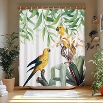Hummingbird Fabric Shower Curtain for Bathroom Green Leaves Bath Curtains Bathroom Decor with Hooks 72x72 Inch