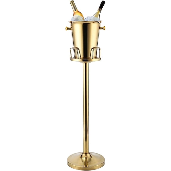 Gold Ice Bucket with Stand, large Champagne Ice Bucket 1.32 gal ...