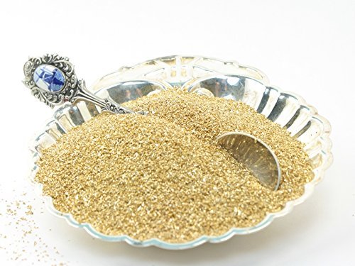 Gold Imported German Glass Glitter - 8 Ounce - Fine 90 Grit (Most Popular Grain Size) Sparkly Glass Glitter - 311-9-007