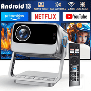 Lumio Mini Projector with WiFi and Bluetooth,Built-in Apps,Auto Focus,1080P Portable Projector,Supports TV Stick/PS5/HDMI