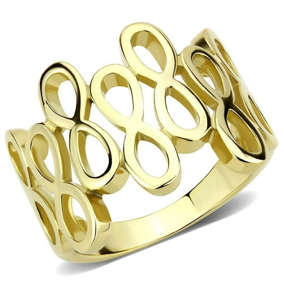 Gold Infinity Womens Ring Eternity Stainless Steel Anillo Color Oro Infinito Para Mujer Acero Inoxidable