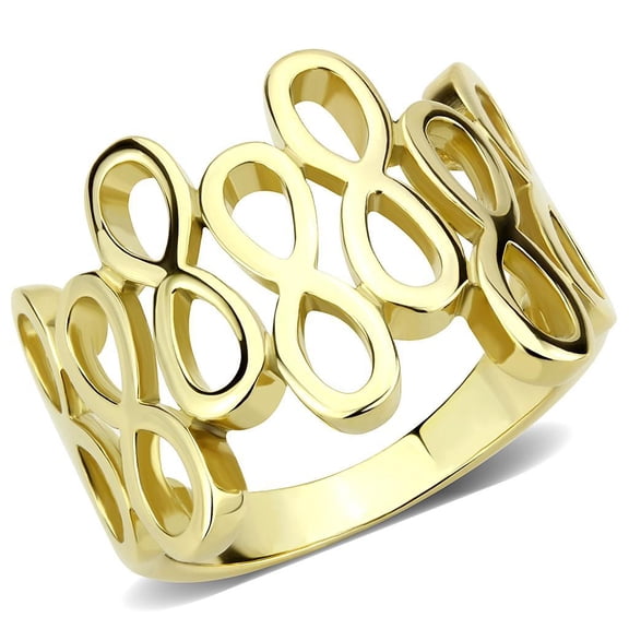Gold Infinity Womens Ring Eternity 316L Stainless Steel Anillo Color Oro Infinito Para Mujer Acero Inoxidable