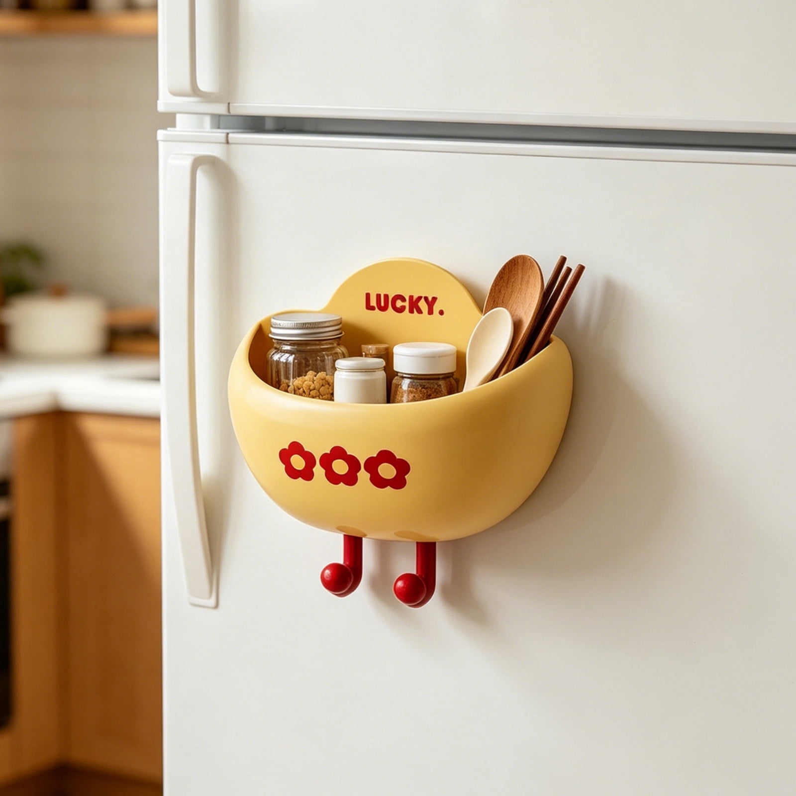 Gold Ingot Shaped Magnetic Fridge Storage Box No Drill Side Mount ...
