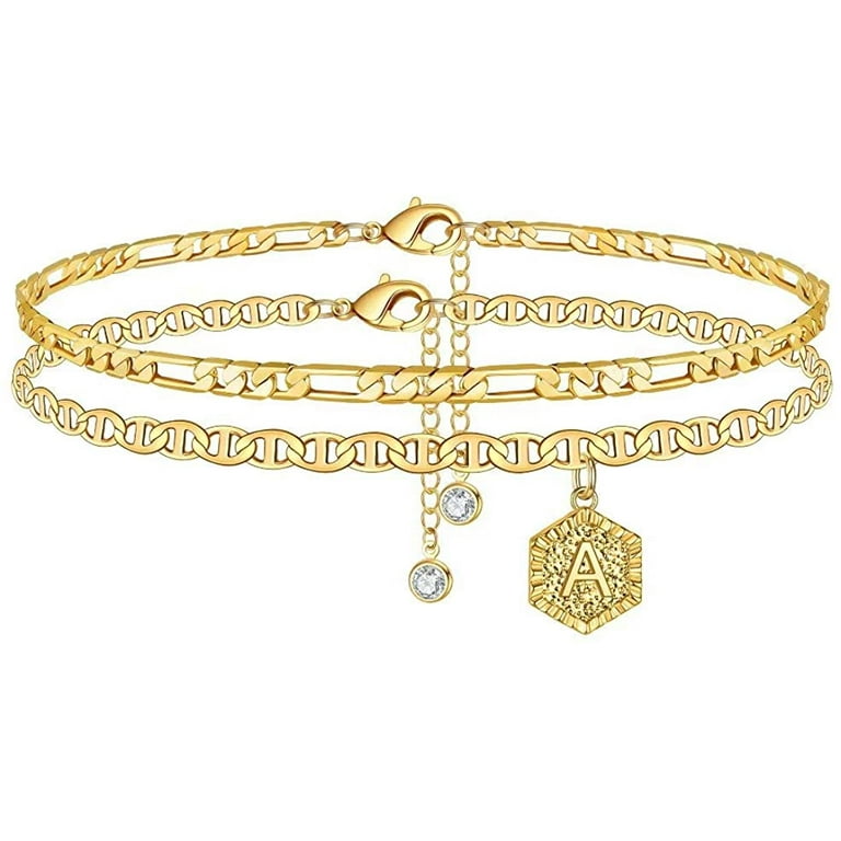 TINGN Gold Initial Bracelets for Women Girls 14K Gold Plated Handmade  Letter Bead Bracelet Personalized Initial Gold Bracelets for Women Teen  Girls