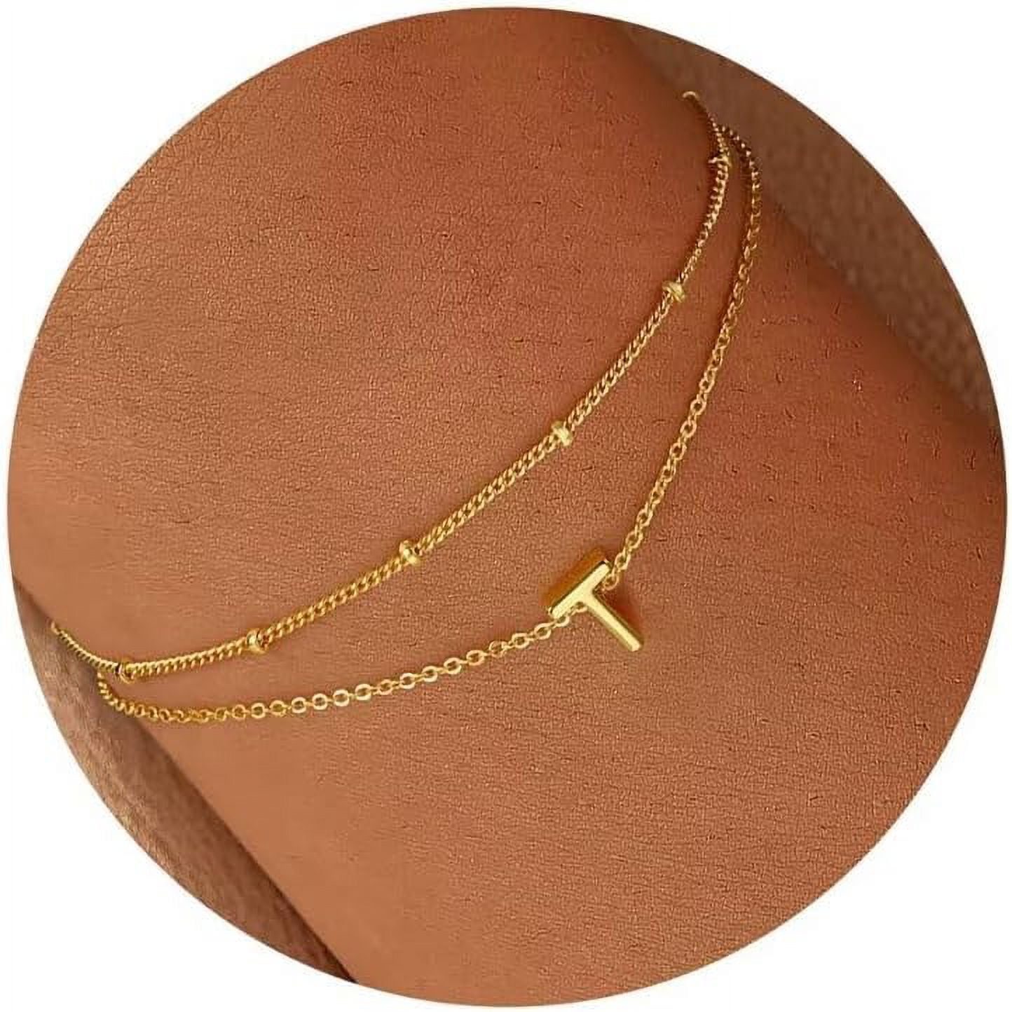 Dainty Gold Initial Bracelet For Women – 14K Gold Plated Adjustable Chain With Letter Charm, Non-Tarnish