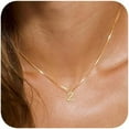 thumbnail image 1 of Gold Initial Necklace for Women 14K Gold Plated Dainty Letter Necklace Tiny Initial Pendant Name Necklace A-Z Personalized Gift Trendy Jewelry, 1 of 6