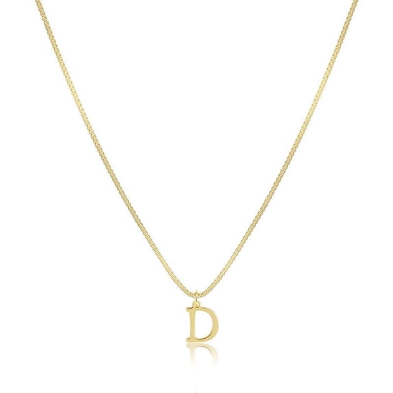 Gold Initial Necklaces, Dainty Gold Letter Necklace Tiny Pendant Choker Necklace Trendy Cute Personalized for Women Gift D