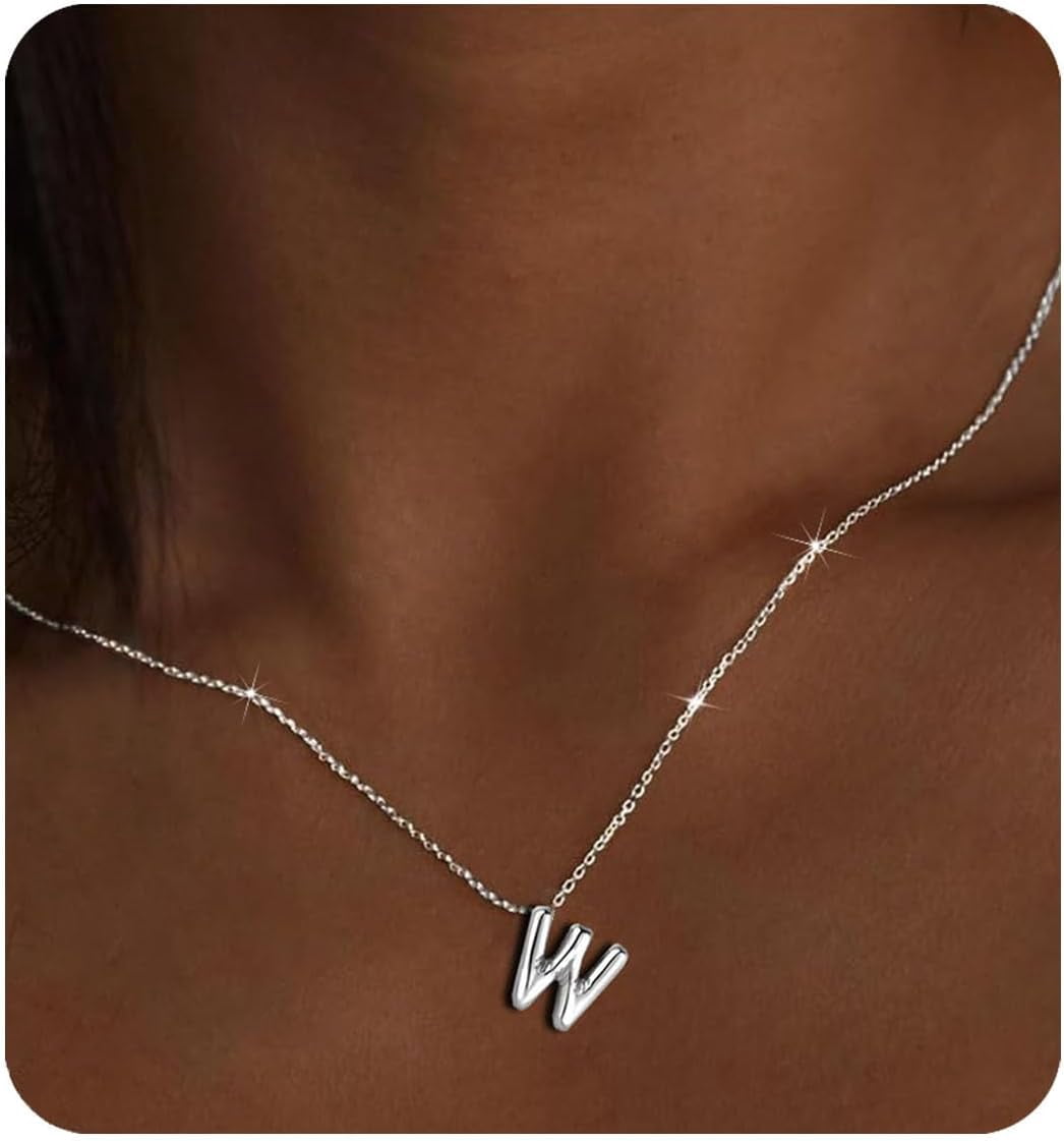 Gold Initial Necklaces For 𝐖𝐨𝐦𝐞𝐧 𝐓𝐞𝐞𝐧𝐬 𝐆𝐢𝐟𝐭𝐬 Trendy Stuff Bubble Letter ...