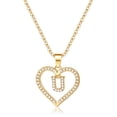 thumbnail image 1 of Gold Initial Necklaces for Women 14k Gold Plated Dainty Pendant CZ Love Heart Alphabet Necklace for Women, 1 of 6