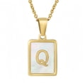 thumbnail image 1 of Gold Initial Shell Necklace for Women, Chunky Letter Seashell Charm Stainless Steel Statement Personalized Necklace, 1 of 11