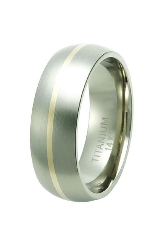 Gold Inlay Titanium Ring Size - 11