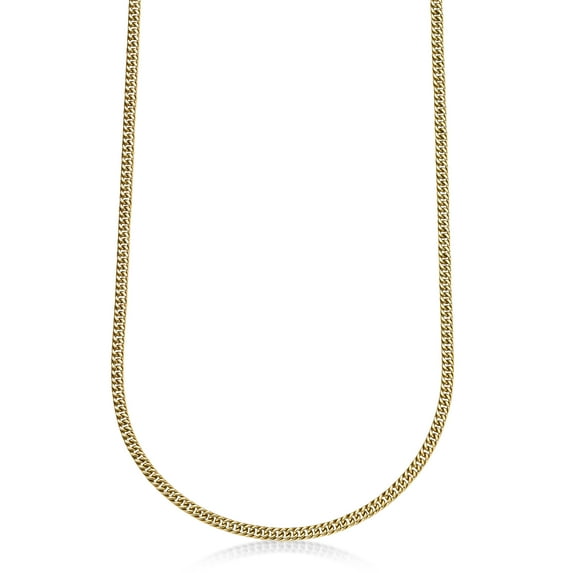 Gold Ion Plated Stainless Steel 4MM Gourmette Chain Necklace Jewelry - 24 Inch