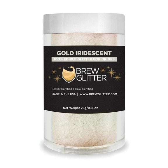 Brew Glitter - Gold Iridescent Edible Drink Glitter - Silky Swirl, Beverage-Safe, 25g