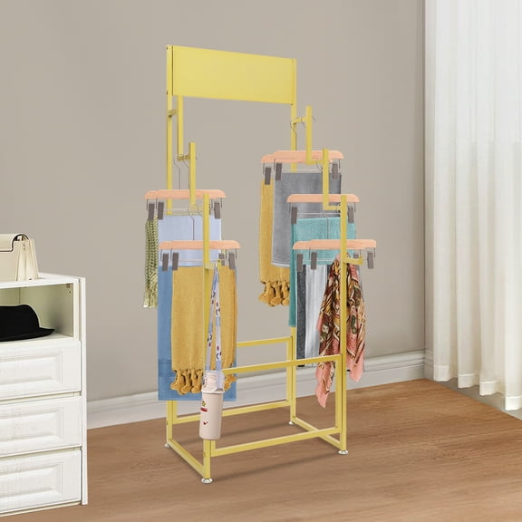 Gold Iron Carpet Doormat Display Rack 60x40x160cm Stepped Multi-Layer Shelf Commercial Display Rack